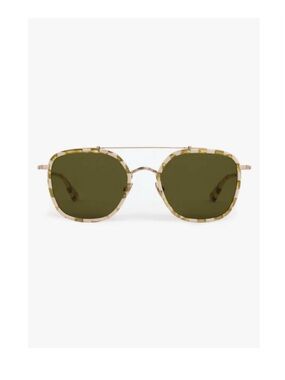 KREWE Striped Beige and Olive Lens Sunglasses